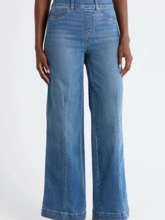 SPANX Denim - Spanx Wide Leg High-Rise Pull on Denim Women's - Blue